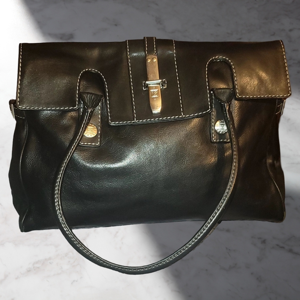Michael Kors vintage Black leather shoulder satchel - Picture 3 of 12